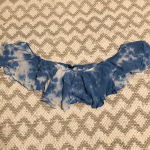 Blue off shoulder bra top